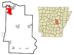 Lonoke County Arkansas Incorporated and Unincorporated areas Cabot Highlighted